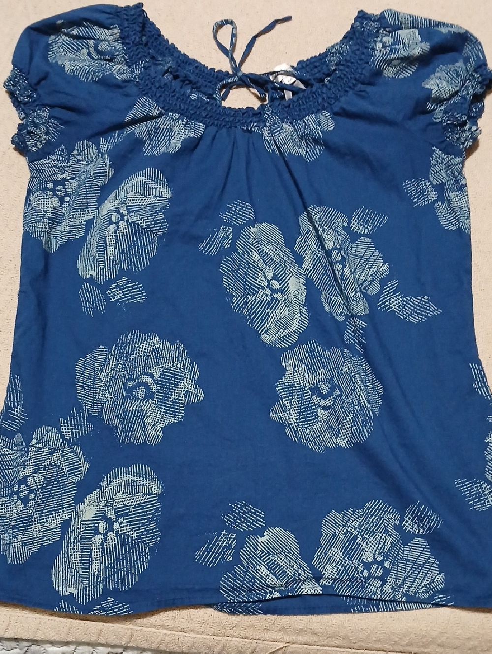 Cotten Dynamite Blue Flower Blouse
